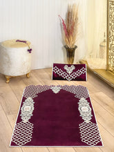Sema Dark Purple Embroidered Islamic Prayer Rug - Sena Designs, Luxury Sejadah Accessories, Janamaz Islamic Products, Ramadan Kareem Gifts, Muslim Gifts, Eid Gifts & Presents Prayer Mats,SD-PRUG-SEMA-Pur-NC,SD-PRUG-SEMA-Pur-WC