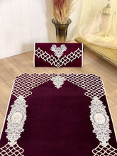 Sema Dark Purple Embroidered Islamic Prayer Rug - Sena Designs, Luxury Sejadah Accessories, Janamaz Islamic Products, Ramadan Kareem Gifts, Muslim Gifts, Eid Gifts & Presents Prayer Mats,SD-PRUG-SEMA-Pur-NC,SD-PRUG-SEMA-Pur-WC