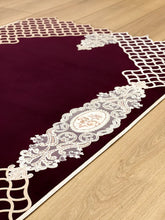 Sema Dark Purple Embroidered Islamic Prayer Rug - Sena Designs, Luxury Sejadah Accessories, Janamaz Islamic Products, Ramadan Kareem Gifts, Muslim Gifts, Eid Gifts & Presents Prayer Mats,SD-PRUG-SEMA-Pur-NC,SD-PRUG-SEMA-Pur-WC