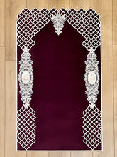 Sema Dark Purple Embroidered Islamic Prayer Rug - Sena Designs, Luxury Sejadah Accessories, Janamaz Islamic Products, Ramadan Kareem Gifts, Muslim Gifts, Eid Gifts & Presents Prayer Mats,SD-PRUG-SEMA-Pur-NC,SD-PRUG-SEMA-Pur-WC