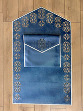 Hazal Blue Modern Islamic Prayer Rug - Sena Designs, Cut Through Pattern Prayer Mat Design, Luxury Sejadah Accessories, Janamaz Islamic Products, Ramadan Kareem Gifts, Muslim Gifts, Eid Gifts & Presents,SD-PRUG-HZL-Blu-NC,SD-PRUG-HZL-Blu-WC
