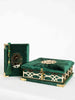 Holy Quran Emerald Velvet Box - Sena Designs, Qur'an Box & Rosary, Tesbih & Islamic Accessories, Eid Ramadan Gifts, Muslim Decor,SD-ENSR-QRNBX-Gree