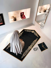 Meral Black & Copper Oriental Prayer Rug - Sena Designs, Luxury Thick Sejadah With Padding Accessories, Janamaz Islamic Products, Ramadan Kareem Gifts, Muslim Gifts, Eid Gifts & Presents,SD-PRUG-MRL-BlaCop-NC-NP,SD-PRUG-MRL-BlaCop-NC-WP,SD-PRUG-MRL-BlaCop-WC-NP,SD-PRUG-MRL-BlaCop-WC-WP