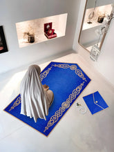 Meral Blue & Copper Oriental Prayer Rug - Sena Designs, Luxury Thick Sejadah With Padding Accessories, Janamaz Islamic Products, Ramadan Kareem Gifts, Muslim Gifts, Eid Gifts & Presents,SD-PRUG-MRL-BluCop-NC-NP,SD-PRUG-MRL-BluCop-NC-WP,SD-PRUG-MRL-BluCop-WC-NP,SD-PRUG-MRL-BluCop-WC-WP