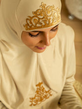 Ruya Beige Prayer Dress - Sena Designs, Luxury Islamic Muslim Fashion, Eid Ramadan Prayer Gifts Uniform, Best Rosary Dua Dress Set, Unique Beautiful Islam Dress,SD-PDRESS-RUYA-Go-S,SD-PDRESS-RUYA-Go-M,SD-PDRESS-RUYA-Go-L,SD-PDRESS-RUYA-Go-XL